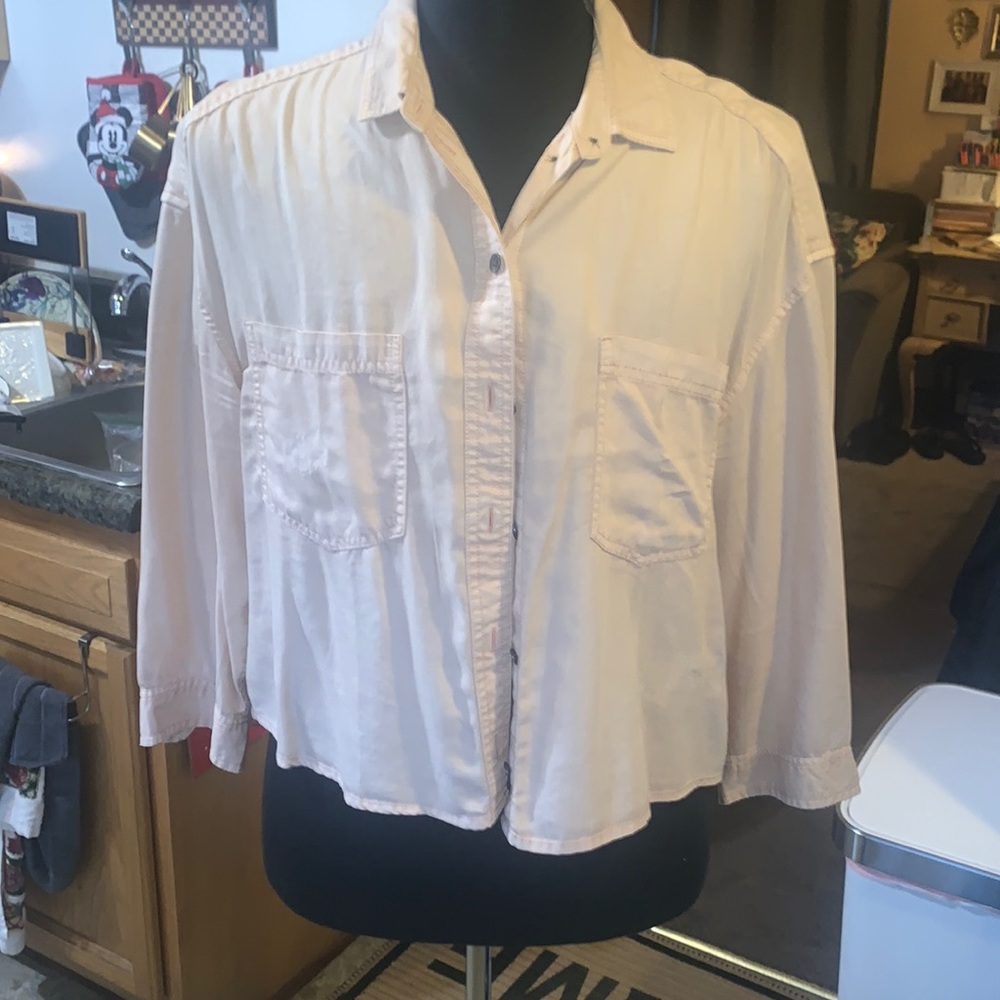 American eagle cropped button up - Picture 2 of 9